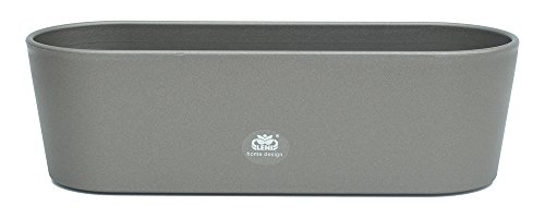 Kunststoff Flori Blumenkasten dunkelsilber L 51.0cm B 18.5cm H 15.0cm von Blumenkasten Kunststoff