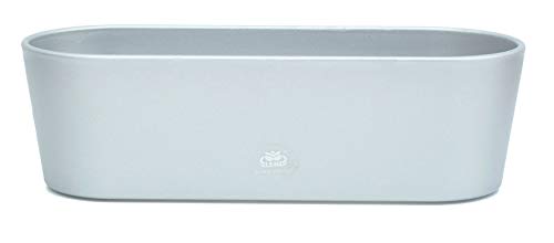 Kunststoff Flori Blumenkasten silber L 36.0 cm B 13.5 cm H 11.0 cm von Blumenkasten Kunststoff