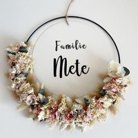 Trockenblumenkranz Mit Personalisierter Acrylglasscheibe I Türkranz | Einzugsgeschenk |Hochzeitsgeschenk Geschenkidee-Blumenkranz.liebe von BlumenkranzLiebe