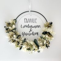 Trockenblumenkranz Mit Personalisierter Acrylglasscheibe I Türkranz | Einzugsgeschenk |Hochzeitsgeschenk Geschenkidee-Blumenkranz.liebe von BlumenkranzLiebe