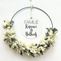Trockenblumenkranz Mit Personalisierter Acrylglasscheibe I Türkranz | Einzugsgeschenk |Hochzeitsgeschenk Geschenkidee-Blumenkranz.liebe von BlumenkranzLiebe