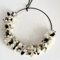 Trockenblumenkranz Mit Personalisierter Acrylglasscheibe I Türkranz | Einzugsgeschenk |Hochzeitsgeschenk Geschenkidee-Blumenkranz.liebe von BlumenkranzLiebe