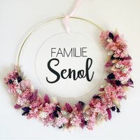 Trockenblumenkranz Mit Personalisierter Acrylglasscheibe I Türkranz | Einzugsgeschenk |Hochzeitsgeschenk Geschenkidee-Blumenkranz.liebe von BlumenkranzLiebe