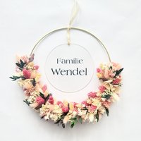 Trockenblumenkranz Mit Personalisierter Acrylglasscheibe I Türkranz | Einzugsgeschenk |Hochzeitsgeschenk Geschenkidee-Blumenkranz.liebe von BlumenkranzLiebe