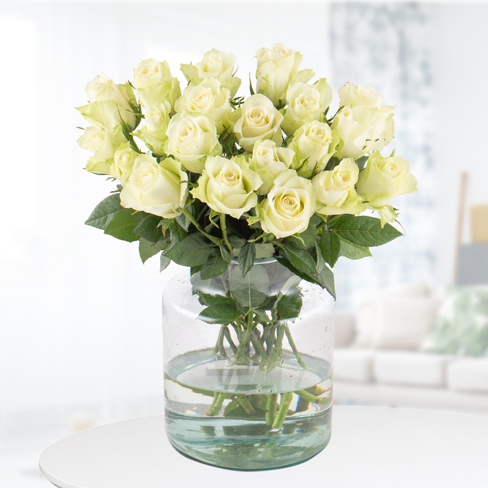 20 Weiße Rosen (40cm) von Blumenshop.de