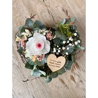 Trauerherz | Grabschmuck Herz Personalisiert Holzherz| Eukalyptus von BlumenundDesign