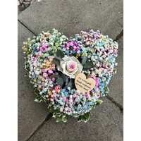 Trauerherz | Grabschmuck Herz Personalisiert Holzherz| Schleierkraut Eukalyptus von BlumenundDesign