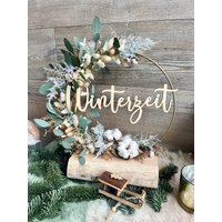 Winterkranz | Weihnachtsdeko Trockenblumen Adventskranz Personalisiert von BlumenundDesign