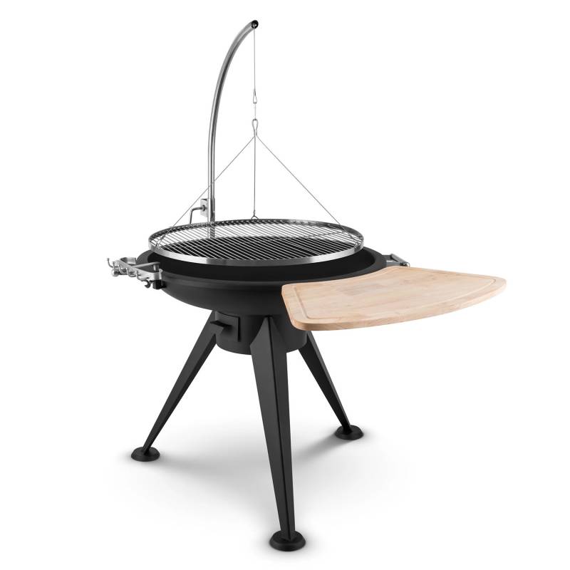 Blumfeldt Delion Galgen-Schwenkgrill Feuerschale Ø 80 cm Hochfuß Seilzug Edelstahl Schwarz von Blumfeldt
