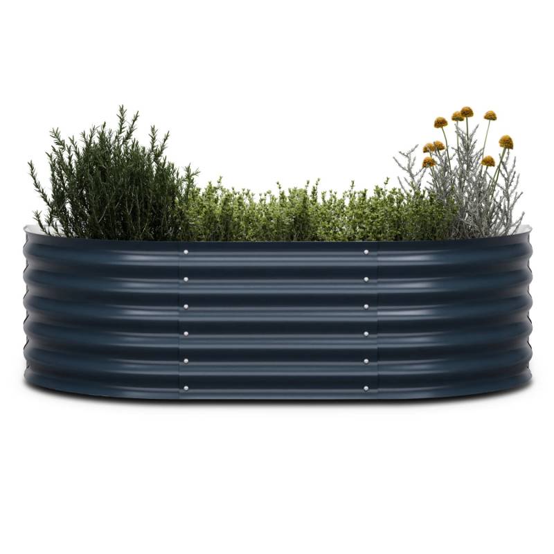 Blumfeldt High Grow Extended Hochbeet 150x43x60cm Stahl-Wellblech Einfacher Aufbau Rostfrei Anthrazit von Blumfeldt