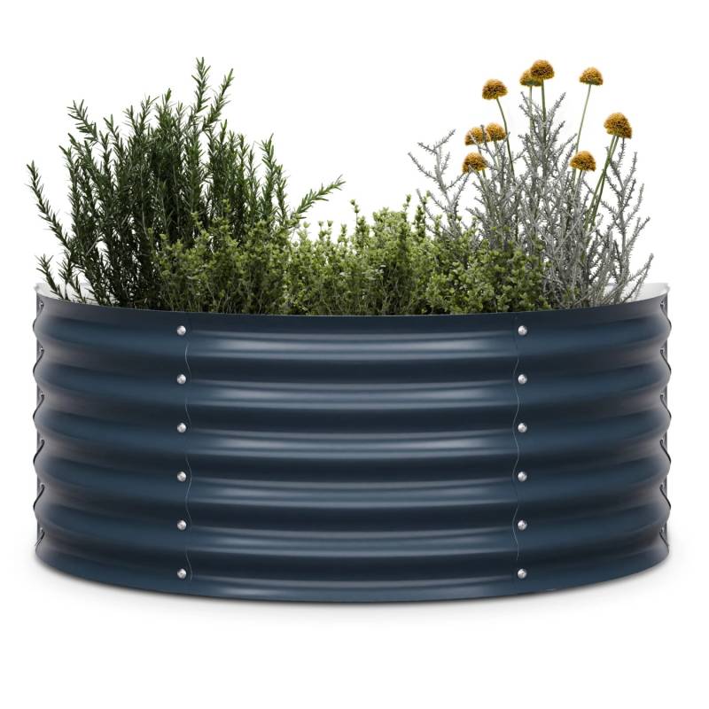 Blumfeldt High Grow Half Circle Hochbeet 105x43x60 cm Stahl-Wellblech Einfacher Aufbau Rostfrei Anthrazit von Blumfeldt