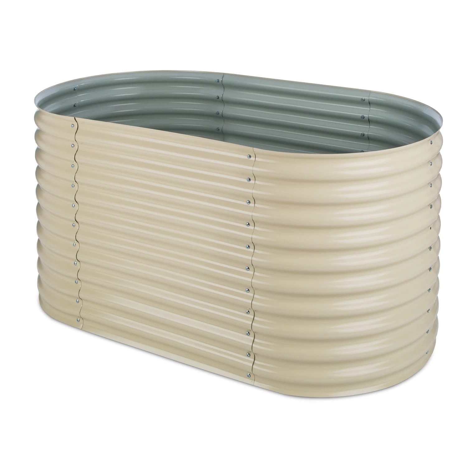 Blumfeldt High Grow Hochbeet Gartenbeet 160x80x80 cm Zink-Alu-Beschichtung Oval Sand Blumfeldt High Grow Hochbeet Gartenbeet 160x80x80 cm Zink-Alu-Beschichtung Oval Sand von Blumfeldt