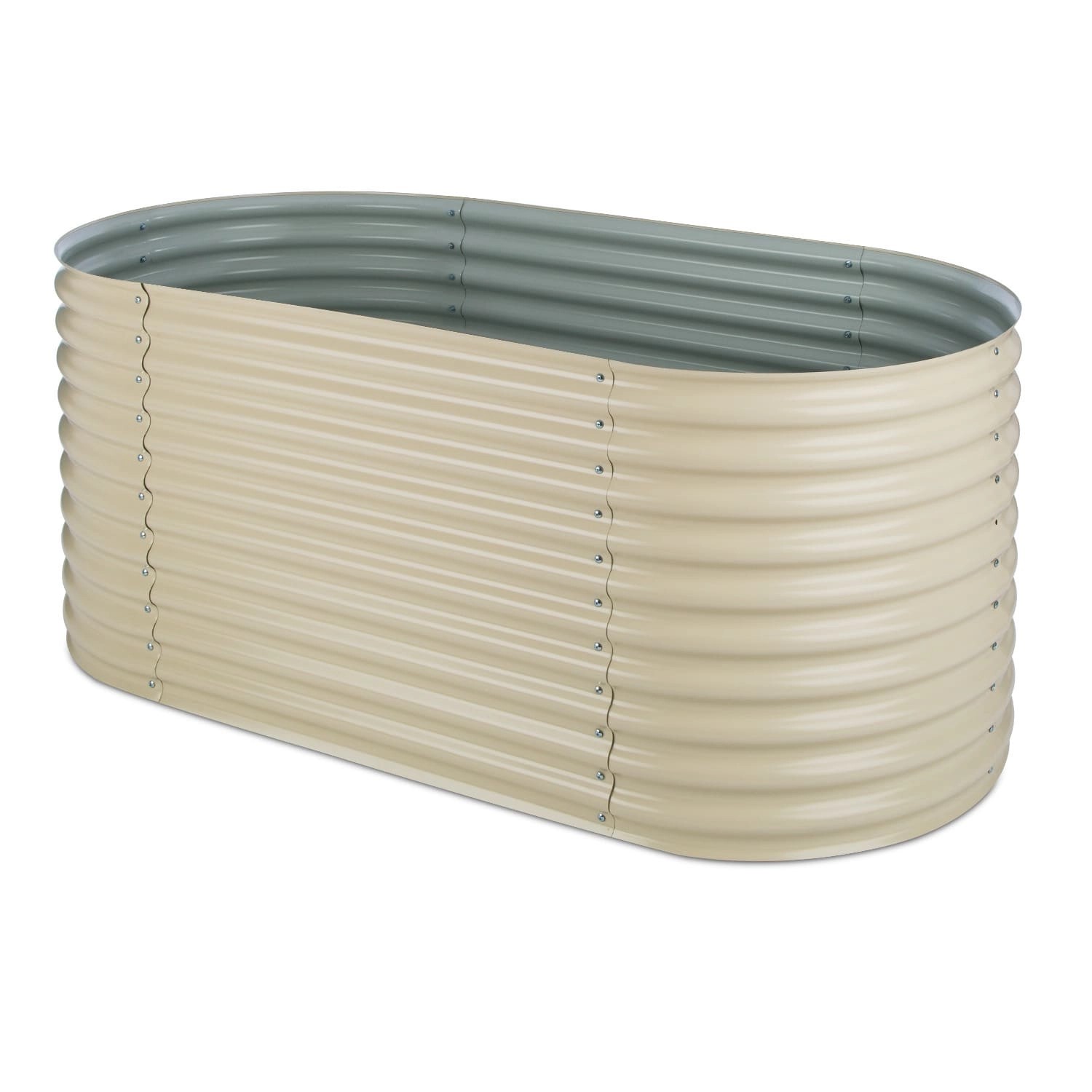 Blumfeldt High Grow Hochbeet Gartenbeet 200x80x100 cm Zink-Alu-Beschichtung Oval Sand Blumfeldt High Grow Hochbeet Gartenbeet 200x80x100 cm Zink-Alu-Beschichtung Oval Sand von Blumfeldt