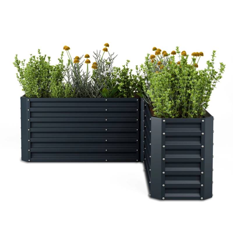 Blumfeldt High Grow Hochbeet Gartenbeet Wetterfest Rostfrei Robust 160x60x160 cm 742 L L-Form Anthrazit Blumfeldt High Grow Hochbeet Gartenbeet Wetterfest Rostfrei Robust 160x60x160 cm 742 L L-Form Anthrazit von Blumfeldt