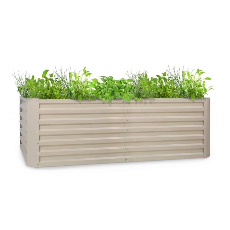 Blumfeldt High Grow Straight Hochbeet 200x60x100 cm 1200 L Stahl Rechteckig Sand von Blumfeldt