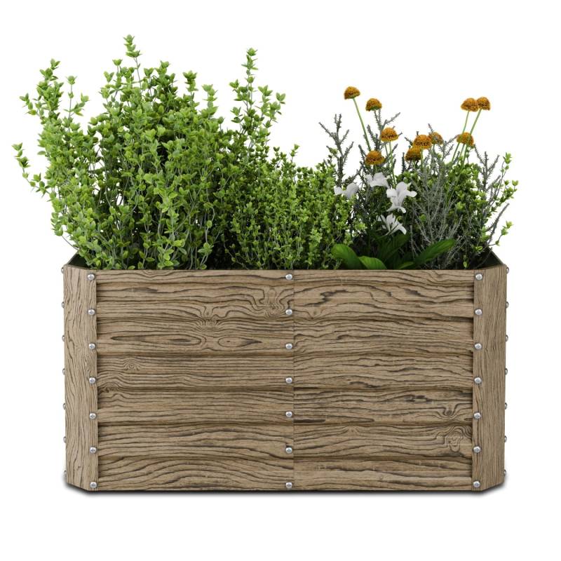 Blumfeldt High Grow Straight Hochbeet 432 L Wetterfest Offene Bodenstruktur Quadratisch Dunkles Holz von Blumfeldt