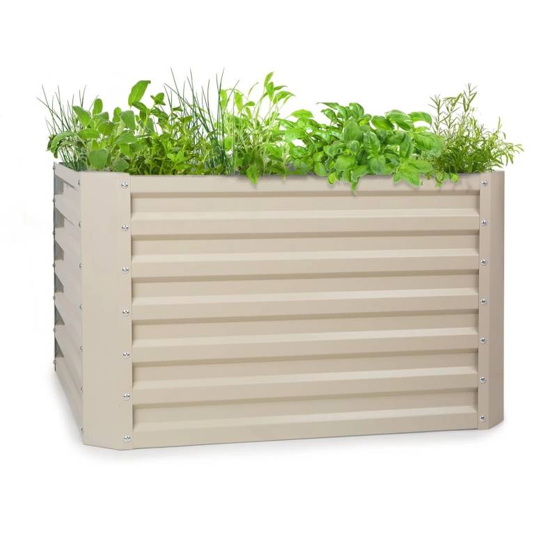 Blumfeldt High Grow Straight Hochbeet Gartenbeet 100x60x100 cm 600 L Stahl Quadratisch Sand von Blumfeldt