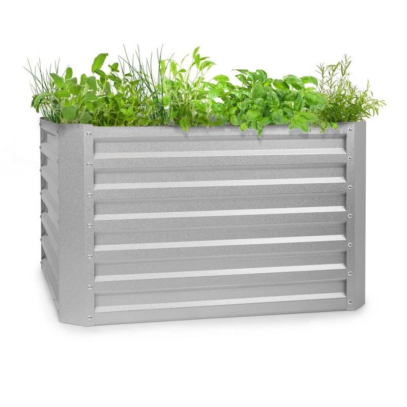 Blumfeldt High Grow Straight Hochbeet Gartenbeet 100x60x100 cm 600 L Stahl Quadratisch Silber-Metallic von Blumfeldt
