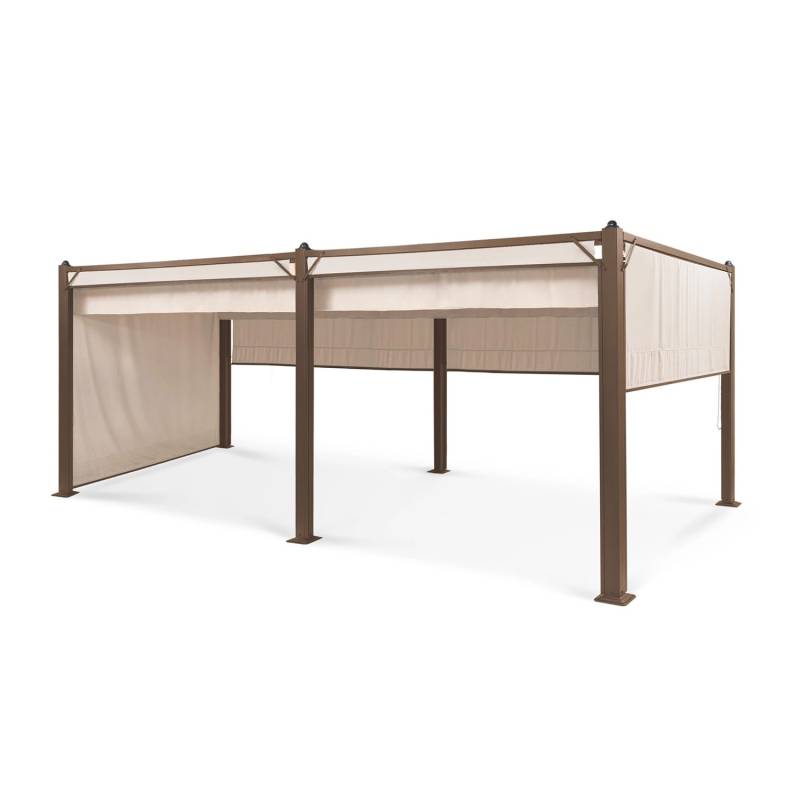 Blumfeldt Pantheon Cortina Rust Pavillon mit Dach 3x6 m 4 Seitenteile Braun Sand von Blumfeldt