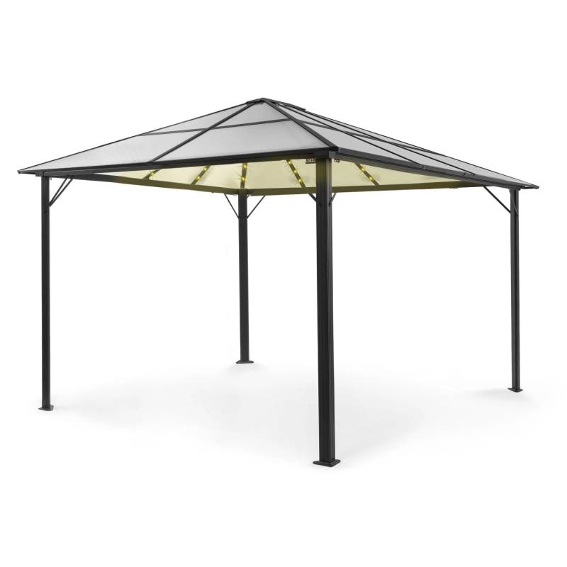 Blumfeldt Pantheon Solid Sky Ambient Solar Pavillon 3x4 m Polycarbonat Aluminium Transparent von Blumfeldt