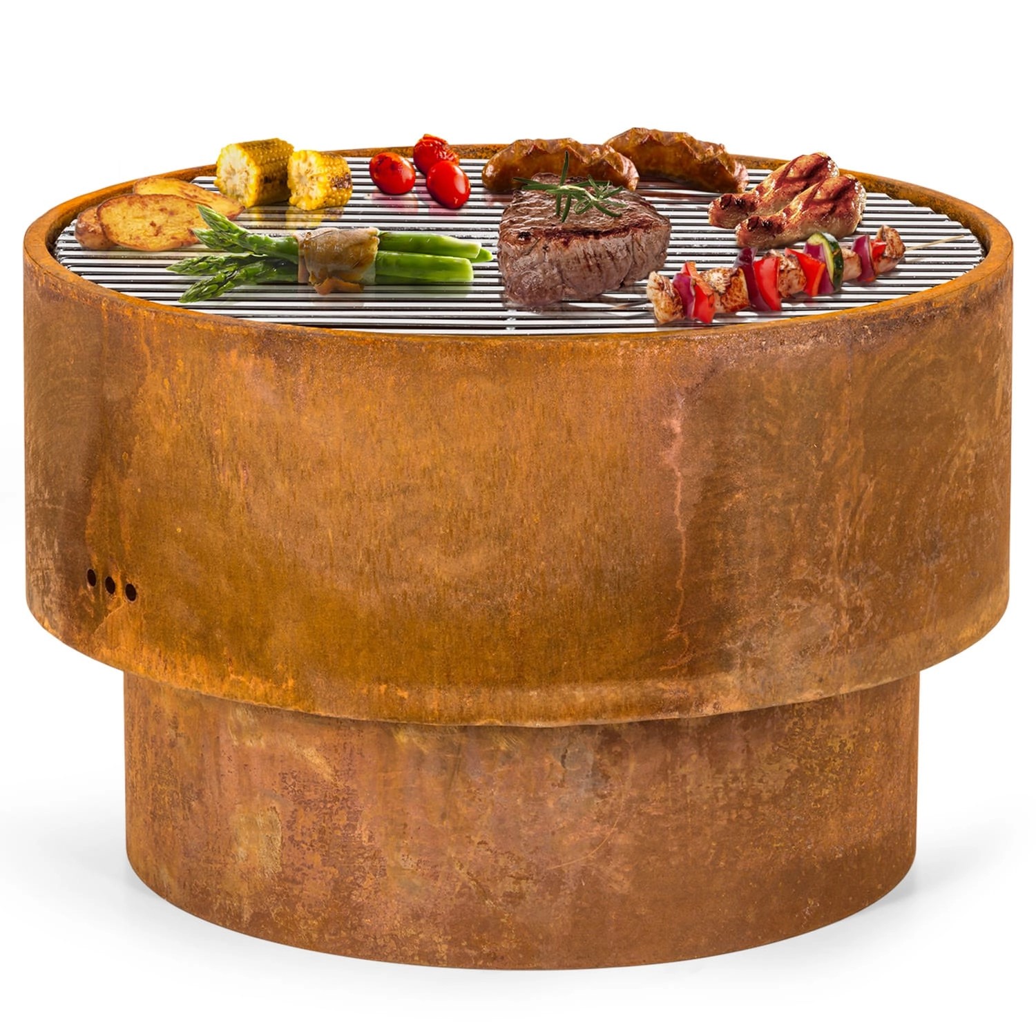 Blumfeldt Pompeji Rust Feuerschale Grill Gartentisch Bambus Ø 60 cm Stahl Rost Blumfeldt Pompeji Rust Feuerschale Grill Gartentisch Bambus Ø 60 cm Stahl Rost von Blumfeldt
