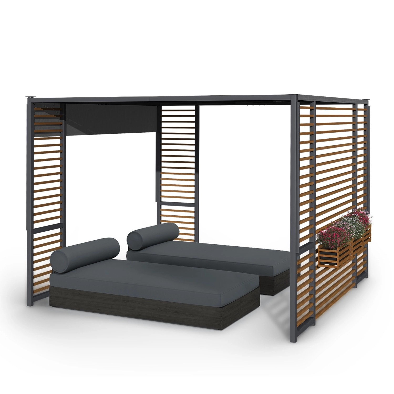 Blumfeldt Valence Gazebo Gartenpavillon 3x3 m UV50+ Wasserabweisend Horizontale Streben LED-Solar-Beleuchtung Solar-Panel Dunkelgrau Blumfeldt Valence Gazebo Gartenpavillon 3x3 m UV50+ Wasserabweisend Horizontale Streben LED-Solar-Beleuchtung Solar-Panel Dunkelgrau von Blumfeldt