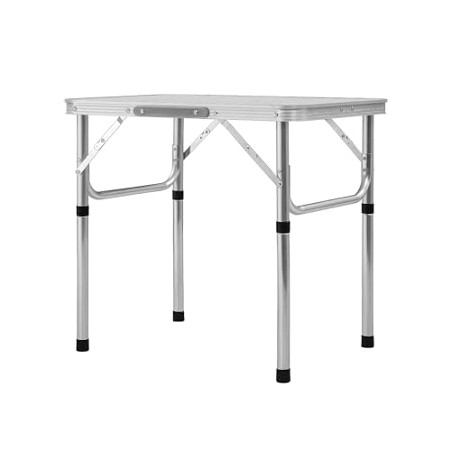 Klapptisch Campingtisch - Verstellbare Höhe und Tragegriff - Superleicht aus Aluminium - 75x55x26/60cm – Faltbarer Garten- und Balkontisch von Blumixx