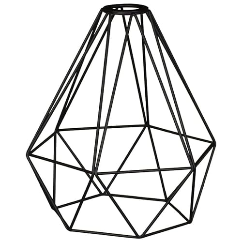 Lampenschirm Geo Metal in zeitlosem Schwarz - 24 x 24 x 11 cm - Vielseitig als Tisch- oder Pendelleuchte einsetzbar - Modernes Design für stilvolle Raumakzente - Hochwertige Metallverarbeitung von Blumixx