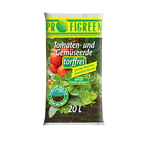 Profigreen Tomatenerde torffrei mit nachhaltigem Langzeitdünger - Gartenerde mit Natur Dünger für Tomaten & andere Gemüsesorten - Pflanzerde mit Bodenhilfsstoff für Tomatenpflanzen (20 Liter) von Blumixx