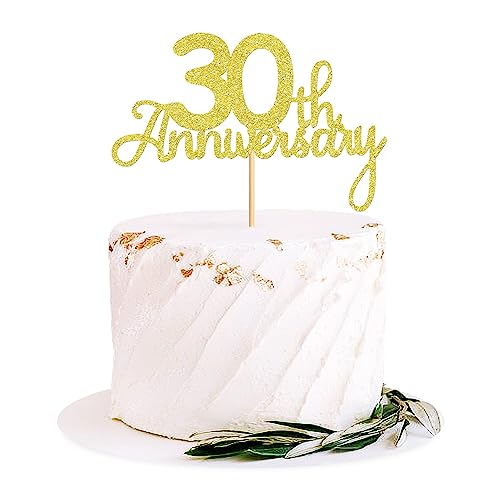 Pack of 3 Glitter 30th Anniversary Cake Toppers for 30th Wedding Anniversary 30th Anniversary Party Happy Anniversary Cake Topper Anniversary Party Wedding Party 30th Birthday Party Decorations von Blumomon