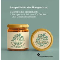 stempel-Set Für Den Honig Verkauf | Imker Adress-stempel + Etikettenstempel von BlumsDesignWorks