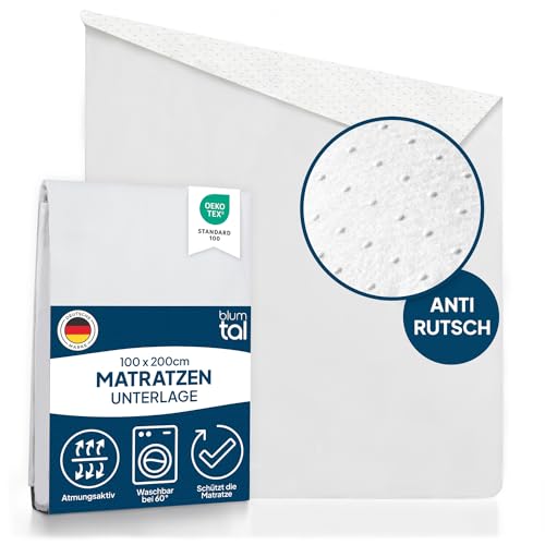 Blumtal® Lattenrost Auflage 100x200 cm - Oeko-TEX zertifizierter Lattenrost Matratzenschoner - Matratzenunterlage 100x200 cm + Anti-Rutsch-Schicht - Lattenrostschoner 100x200 cm - Matratzen Unterlage von Blumtal