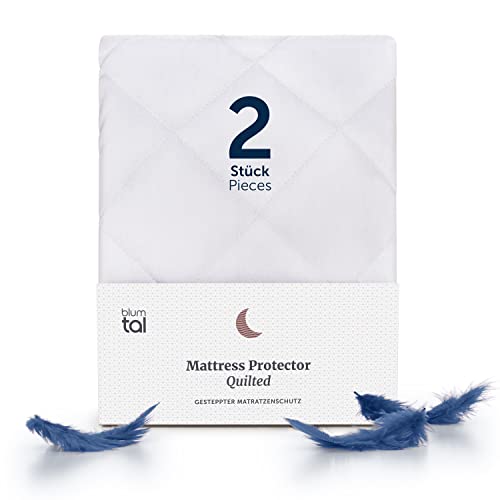 Blumtal® Luxus Matratzenschoner gesteppt 90x190 cm im 2er Set - Oeko-TEX zertifizierter Matratzenschutzbezug - gesteppter Matratzenprotector 90x190 Anti-Allergen - Matratzenschoner 90x190 knisterfrei von Blumtal