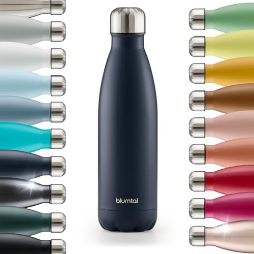 Blumtal Thermosflasche 1L Edelstahl - auslaufsichere Isolierflasche - BPA-freie Trinkflasche Edelstahl kalt & warm - doppelwandige Insulated Bottle - Trinkflasche 1 Liter Dark Ocean Blue - Blau von Blumtal