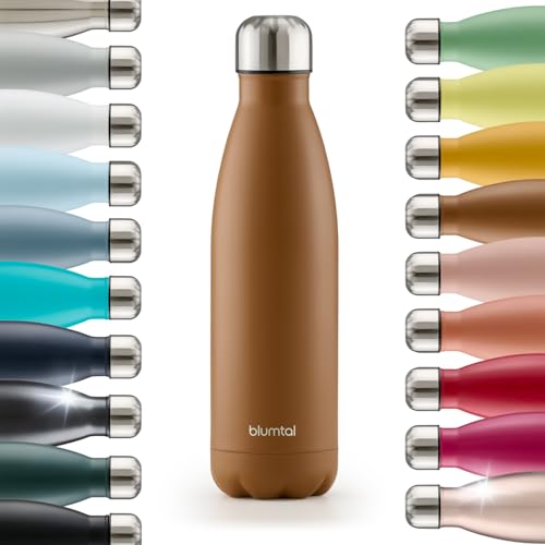 Blumtal Thermosflasche 1L Edelstahl - auslaufsichere Isolierflasche - BPA-freie Trinkflasche kalt & warm - doppelwandige Thermoflasche - rostbeständige Isolierflasche Pumpkin Spice - Braun von Blumtal