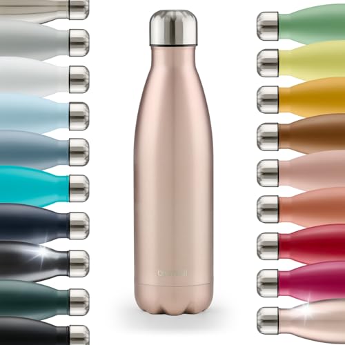 Blumtal Thermosflasche 350 ml Edelstahl - auslaufsichere Isolierflasche - BPA-freie Edelstahl Trinkflasche kalt & warm - doppelwandige Insulated Bottle - rostbeständige Isolierflasche Metall Rosa von Blumtal