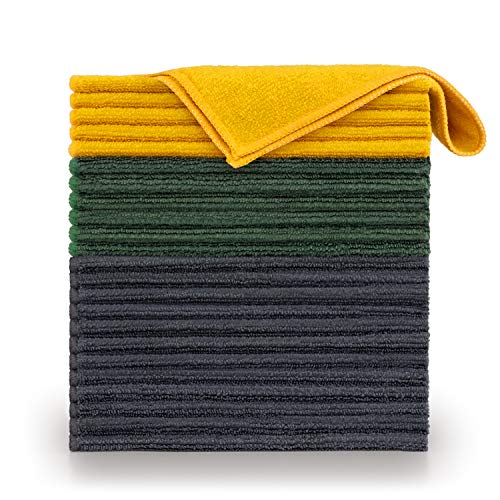 Blumtal 12er Set Mikrofasertücher 30x40 cm Lappen - Geschirrtücher Gemischte Farben - Microfasertücher Putzlappen Waschbar bei 60°C - Reinigungstücher Fensterputztücher von Blumtal
