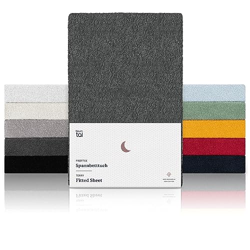 Blumtal® Frottee Spannbettlaken 140x200 cm im 2er Set - Oeko-TEX zertifiziertes Spannbetttuch 140x200 cm - Frottee-Spannbettlaken bis 25 cm Matratzenhöhe - Spannbettlaken Frottee wärmend in Anthrazit Blumtal® Frottee Spannbettlaken 140x200 cm im 2er Set - Oeko-TEX zertifiziertes Spannbetttuch 140x200 cm - Frottee-Spannbettlaken bis 25 cm Matratzenhöhe - Spannbettlaken Frottee wärmend in Anthrazit von Blumtal