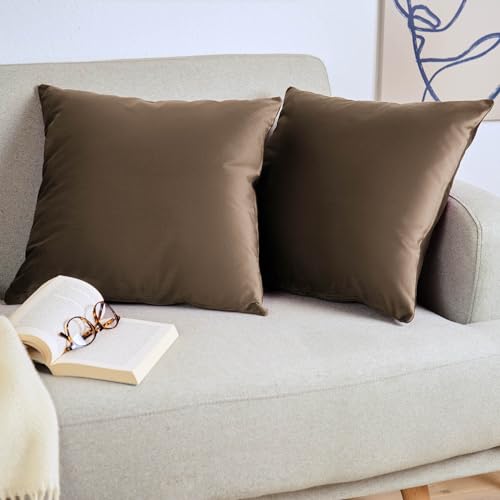 Blumtal 2er Set Kissenbezug 45x45 cm Dunkelbraun - dekorativer Samt Kissenbezug mit verstecktem Reißverschluss, Kissenhülle für Zierkissen Deko-Kissen Polster Sofakissen & Couchkissen waschbar Blumtal 2er Set Kissenbezug 45x45 cm Dunkelbraun - dekorativer Samt Kissenbezug mit verstecktem Reißverschluss, Kissenhülle für Zierkissen Deko-Kissen Polster Sofakissen & Couchkissen waschbar von Blumtal