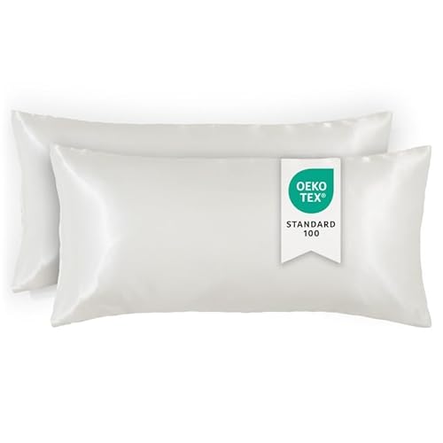 Blumtal Kissenbezug 50 x 70 Satin, 2 Stück - Oeko-TEX zert. Satin Kissenbezug (100% Mikrofaser) extra weich & waschmaschinenfest - haarfreundliche Bezüge Kissen - Bezug Kissen Weiß Blumtal Kissenbezug 50 x 70 Satin, 2 Stück - Oeko-TEX zert. Satin Kissenbezug (100% Mikrofaser) extra weich & waschmaschinenfest - haarfreundliche Bezüge Kissen - Bezug Kissen Weiß von Blumtal