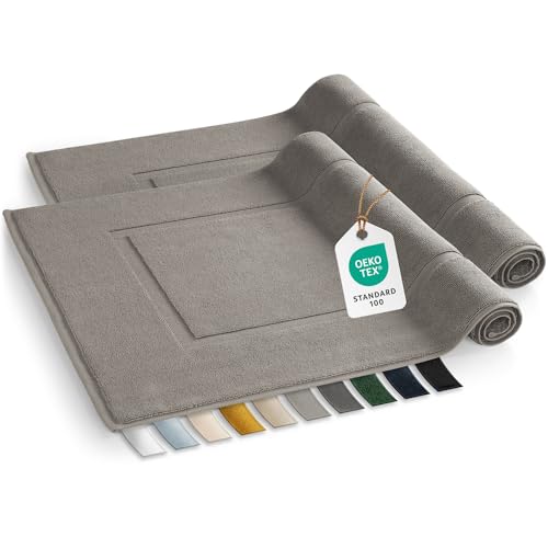 Blumtal Badvorleger Terry - Badezimmerteppich 100% Baumwolle in 50x80 cm - Oeko-Tex zertifizierter Badteppich & Duschvorleger - Badezimmer Teppich/Bath mats und Badvorleger im Set 2 teilig in Grau Blumtal Badvorleger Terry - Badezimmerteppich 100% Baumwolle in 50x80 cm - Oeko-Tex zertifizierter Badteppich & Duschvorleger - Badezimmer Teppich/Bath mats und Badvorleger im Set 2 teilig in Grau von Blumtal
