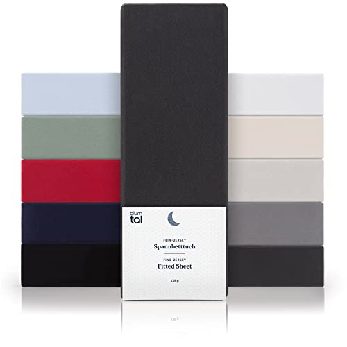 Blumtal® Basics Spannbettlaken für Topper 90x190 cm Jersey im 2er Set - Bettlaken 90x190 cm aus 100% Baumwolle - Oeko-TEX zertifiziertes Spannbetttuch 90x190 cm - Topper Spannbettlaken - Anthrazit Blumtal® Basics Spannbettlaken für Topper 90x190 cm Jersey im 2er Set - Bettlaken 90x190 cm aus 100% Baumwolle - Oeko-TEX zertifiziertes Spannbetttuch 90x190 cm - Topper Spannbettlaken - Anthrazit von Blumtal