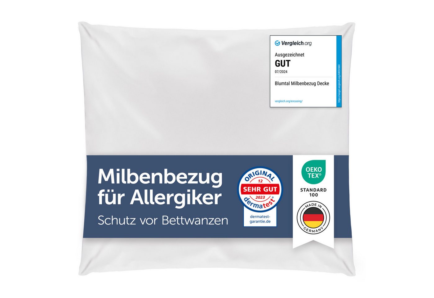 Blumtal Bettbezug Milbenbezug Allergiker Bettbezug oder Kopfkissenbezug- Milben Encasing, (1 St), bestehend aus dem High-Tech Spezialgewebe Evolon von Blumtal