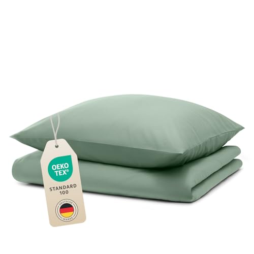 Blumtal Bettwäsche 140x200cm + 65x65cm Kopfkissenbezug - Oeko-TEX zert. Mikrofaser Bettwäsche Set - Mikrofaser Bettbezug bis 95 °C - Deckenbezug + Kissenbezug 2-teilig - Sommerbettwäsche Sommer Grün Blumtal Bettwäsche 140x200cm + 65x65cm Kopfkissenbezug - Oeko-TEX zert. Mikrofaser Bettwäsche Set - Mikrofaser Bettbezug bis 95 °C - Deckenbezug + Kissenbezug 2-teilig - Sommerbettwäsche Sommer Grün von Blumtal