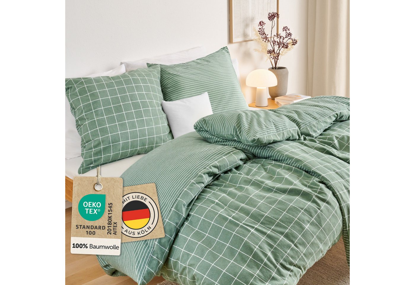 Blumtal Bettwäsche Biber Bettwäsche Oeko-TEX zert. Flanell Bettwäsche Baumwolle 100%, 60 °C waschbar Blumtal Bettwäsche Biber Bettwäsche Oeko-TEX zert. Flanell Bettwäsche Baumwolle 100%, 60 °C waschbar von Blumtal