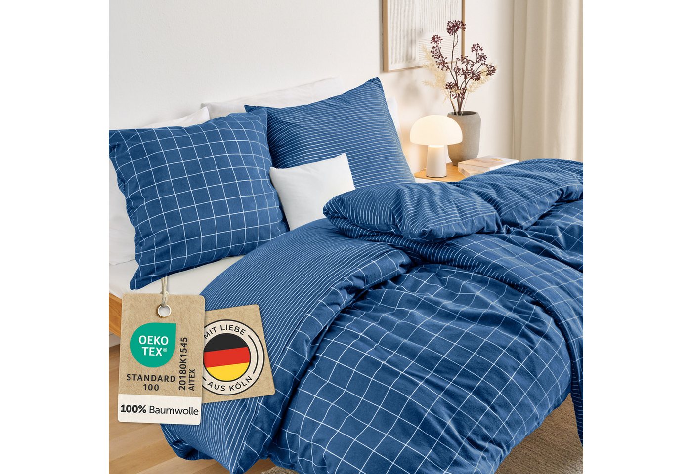 Blumtal Bettwäsche Biber Bettwäsche Oeko-TEX zert. Flanell Bettwäsche Baumwolle 100%, 60 °C waschbar Blumtal Bettwäsche Biber Bettwäsche Oeko-TEX zert. Flanell Bettwäsche Baumwolle 100%, 60 °C waschbar von Blumtal