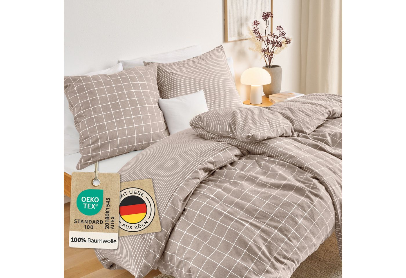 Blumtal Bettwäsche Biber Bettwäsche Oeko-TEX zert. Flanell Bettwäsche Baumwolle 100%, 60 °C waschbar Blumtal Bettwäsche Biber Bettwäsche Oeko-TEX zert. Flanell Bettwäsche Baumwolle 100%, 60 °C waschbar von Blumtal
