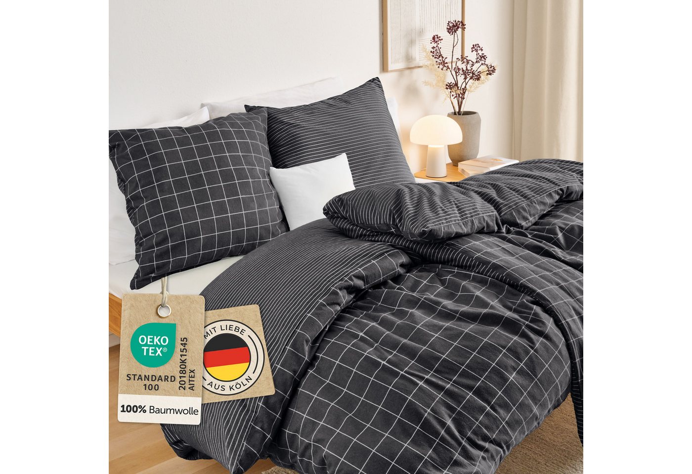 Blumtal Bettwäsche Biber Bettwäsche Oeko-TEX zert. Flanell Bettwäsche Baumwolle 100%, 60 °C waschbar Blumtal Bettwäsche Biber Bettwäsche Oeko-TEX zert. Flanell Bettwäsche Baumwolle 100%, 60 °C waschbar von Blumtal