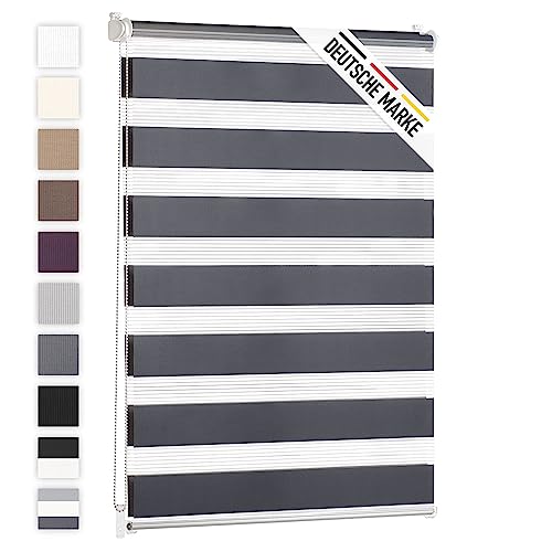 Blumtal Doppelrollo 90 x 155cm - Klemmfix Rollo, Rollos für Fenster ohne Bohren, Klemmrollo für Fenster & Türen, Seitenzugrollo, Anthrazit Blumtal Doppelrollo 90 x 155cm - Klemmfix Rollo, Rollos für Fenster ohne Bohren, Klemmrollo für Fenster & Türen, Seitenzugrollo, Anthrazit von Blumtal