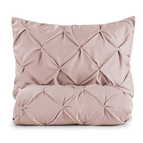 Blumtal Duvet Cover Set Pinch Pleat - Elegant Bedding Set with Beautiful Tucks, Oeko-Tex 100 Certified, 240 x 220 & 65 x 65 cm (2X), Dusty Pink von Blumtal